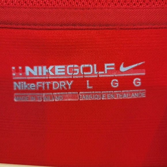 Nike Golf Fit Dry Men's Large Red White Stripes 256650-612 - Picture 5 of 6